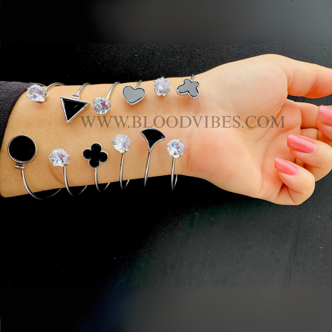Glam Shape Crystal 6 Bangles Set ✨