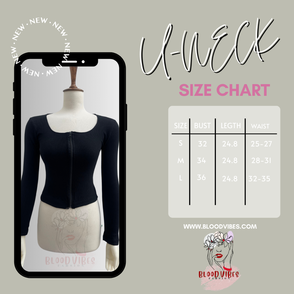 Blood Vibes Aesthetic U-Neck Ribbed Zipper Top"