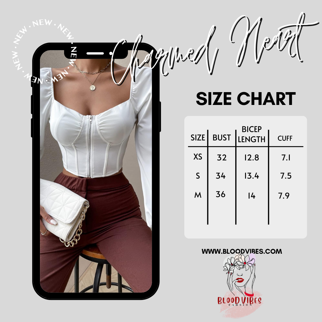 BLOOD VIBES WEETHEART NECK LANTERN SLEEVE CROP TOP