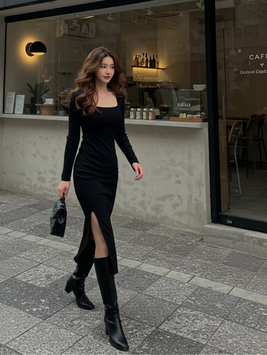 Blood Vibes Signature Slim Fit Dress – Luxe Elegance for Summer ☀️✨